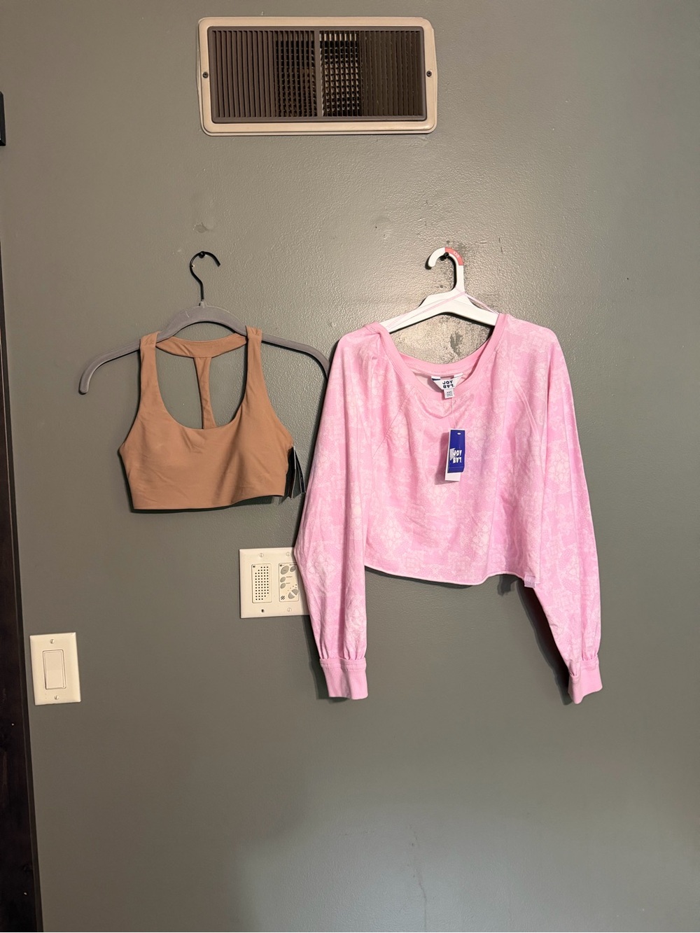 NWT JoyLab Activewear Set XXS: T-Back Sports Bra & Cropped Long Sleeve Tee